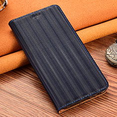 Custodia Portafoglio In Pelle Cover con Supporto H19P per Samsung Galaxy M01 Core Blu