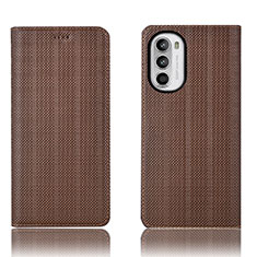 Custodia Portafoglio In Pelle Cover con Supporto H20P per Motorola Moto G82 5G Marrone