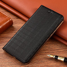 Custodia Portafoglio In Pelle Cover con Supporto H20P per Sony Xperia 1 III Nero