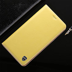 Custodia Portafoglio In Pelle Cover con Supporto H21P per Apple iPhone Xs Giallo