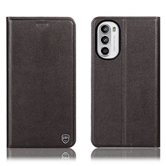 Custodia Portafoglio In Pelle Cover con Supporto H21P per Motorola Moto Edge (2022) 5G Marrone