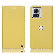 Custodia Portafoglio In Pelle Cover con Supporto H21P per Motorola Moto Edge 30 Ultra 5G Giallo