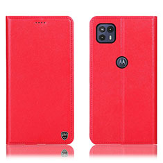 Custodia Portafoglio In Pelle Cover con Supporto H21P per Motorola Moto G50 5G Rosso