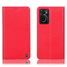 Custodia Portafoglio In Pelle Cover con Supporto H21P per Oppo A36 Rosso