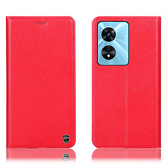 Custodia Portafoglio In Pelle Cover con Supporto H21P per Oppo A58 4G Rosso