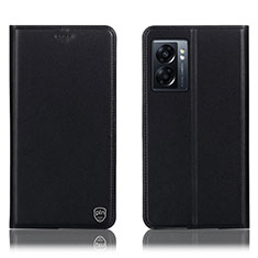 Custodia Portafoglio In Pelle Cover con Supporto H21P per Oppo A77 5G Nero