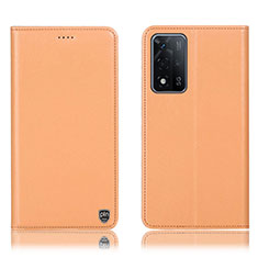 Custodia Portafoglio In Pelle Cover con Supporto H21P per Oppo A93s 5G Arancione