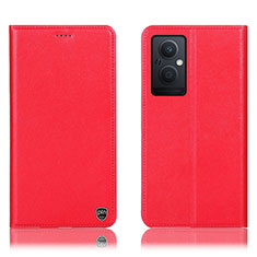 Custodia Portafoglio In Pelle Cover con Supporto H21P per Oppo A96 5G Rosso