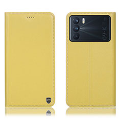 Custodia Portafoglio In Pelle Cover con Supporto H21P per Oppo K9 Pro 5G Giallo