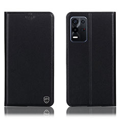 Custodia Portafoglio In Pelle Cover con Supporto H21P per Oppo K9X 5G Nero