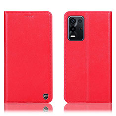 Custodia Portafoglio In Pelle Cover con Supporto H21P per Oppo K9X 5G Rosso