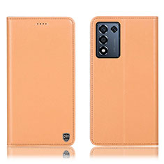 Custodia Portafoglio In Pelle Cover con Supporto H21P per Realme 9 SE 5G Arancione