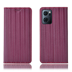 Custodia Portafoglio In Pelle Cover con Supporto H23P per OnePlus Nord CE 2 5G Rosso Rosa