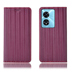 Custodia Portafoglio In Pelle Cover con Supporto H23P per Oppo A1 5G Rosso Rosa