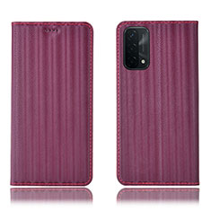 Custodia Portafoglio In Pelle Cover con Supporto H23P per Oppo A93 5G Rosso Rosa