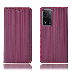 Custodia Portafoglio In Pelle Cover con Supporto H23P per Oppo A93s 5G Rosso Rosa