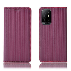 Custodia Portafoglio In Pelle Cover con Supporto H23P per Oppo Reno5 Z 5G Rosso Rosa