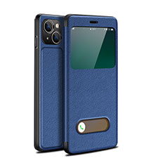 Custodia Portafoglio In Pelle Cover con Supporto H24 per Apple iPhone 13 Blu