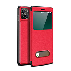 Custodia Portafoglio In Pelle Cover con Supporto H24 per Apple iPhone 13 Rosso