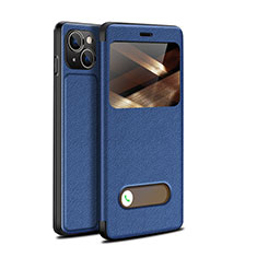 Custodia Portafoglio In Pelle Cover con Supporto H24 per Apple iPhone 15 Blu