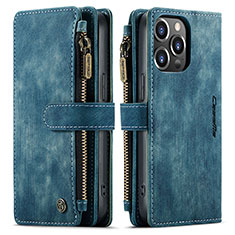 Custodia Portafoglio In Pelle Cover con Supporto H27 per Apple iPhone 13 Pro Max Blu