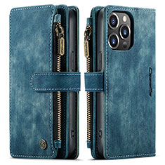 Custodia Portafoglio In Pelle Cover con Supporto H27 per Apple iPhone 14 Pro Blu