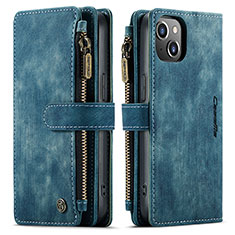 Custodia Portafoglio In Pelle Cover con Supporto H28 per Apple iPhone 15 Blu