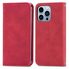 Custodia Portafoglio In Pelle Cover con Supporto H30 per Apple iPhone 16 Pro Rosso