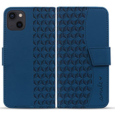 Custodia Portafoglio In Pelle Cover con Supporto HF1 per Apple iPhone 14 Blu