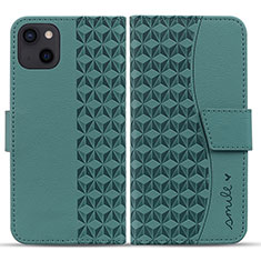Custodia Portafoglio In Pelle Cover con Supporto HF1 per Apple iPhone 14 Plus Verde