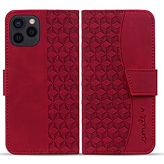 Custodia Portafoglio In Pelle Cover con Supporto HF1 per Apple iPhone 16 Pro Rosso