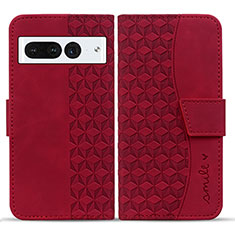 Custodia Portafoglio In Pelle Cover con Supporto HF1 per Google Pixel 7 Pro 5G Rosso