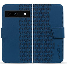 Custodia Portafoglio In Pelle Cover con Supporto HF1 per Google Pixel 7a 5G Blu