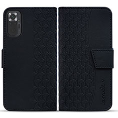 Custodia Portafoglio In Pelle Cover con Supporto HF1 per Xiaomi Redmi Note 10 Pro 4G Nero