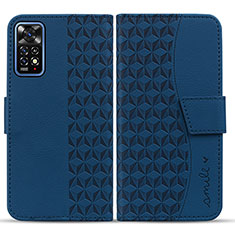 Custodia Portafoglio In Pelle Cover con Supporto HF1 per Xiaomi Redmi Note 11 Pro 4G Blu