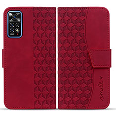 Custodia Portafoglio In Pelle Cover con Supporto HF1 per Xiaomi Redmi Note 11 Pro 4G Rosso