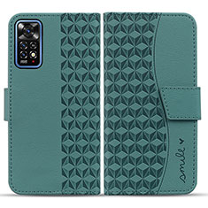 Custodia Portafoglio In Pelle Cover con Supporto HF1 per Xiaomi Redmi Note 11 Pro 4G Verde