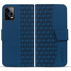 Custodia Portafoglio In Pelle Cover con Supporto HF1 per Xiaomi Redmi Note 12 Explorer Blu