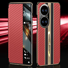 Custodia Portafoglio In Pelle Cover con Supporto JB4 per Huawei P50 Pro Rosso