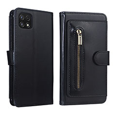 Custodia Portafoglio In Pelle Cover con Supporto JDK per Samsung Galaxy A22s 5G Nero