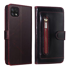 Custodia Portafoglio In Pelle Cover con Supporto JDK per Samsung Galaxy A22s 5G Rosso