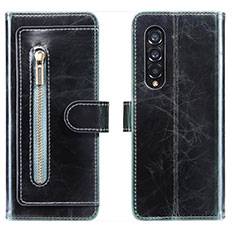 Custodia Portafoglio In Pelle Cover con Supporto JDK per Samsung Galaxy Z Fold3 5G Blu