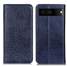 Custodia Portafoglio In Pelle Cover con Supporto K01Z per Google Pixel 7 5G Blu