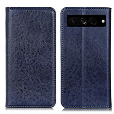 Custodia Portafoglio In Pelle Cover con Supporto K01Z per Google Pixel 7 Pro 5G Blu