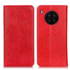 Custodia Portafoglio In Pelle Cover con Supporto K01Z per Huawei Honor 50 Lite Rosso