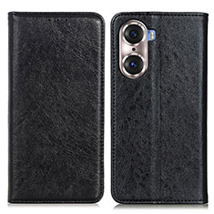 Custodia Portafoglio In Pelle Cover con Supporto K01Z per Huawei Honor 60 5G Nero