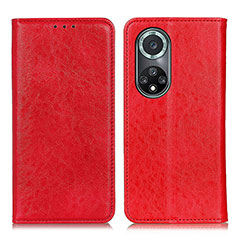 Custodia Portafoglio In Pelle Cover con Supporto K01Z per Huawei Nova 9 Pro Rosso