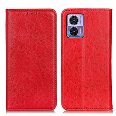 Custodia Portafoglio In Pelle Cover con Supporto K01Z per Motorola Moto Edge 30 Lite 5G Rosso