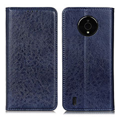 Custodia Portafoglio In Pelle Cover con Supporto K01Z per Nokia C200 Blu