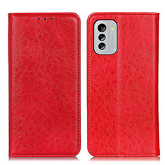 Custodia Portafoglio In Pelle Cover con Supporto K01Z per Nokia G60 5G Rosso